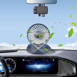 Draagbare Auto Ventilator - Auto Koeler - Comfortabel Rijden - Sterke Luchtstroom - 11x11x13 cm - Wit — thumbnail 3