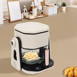 Heteluchtfriteuse - Olievrije Frituur - Gezond Koken - Glazen Kom Touchscreen - 45 Liter - Wit — thumbnail 5