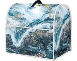 Keukenhulp Afdekking - Mixer Cover - Keuken Decoratie - Met Opbergzakken - 4.5-8 Kwart - Blauw Goud Marmer