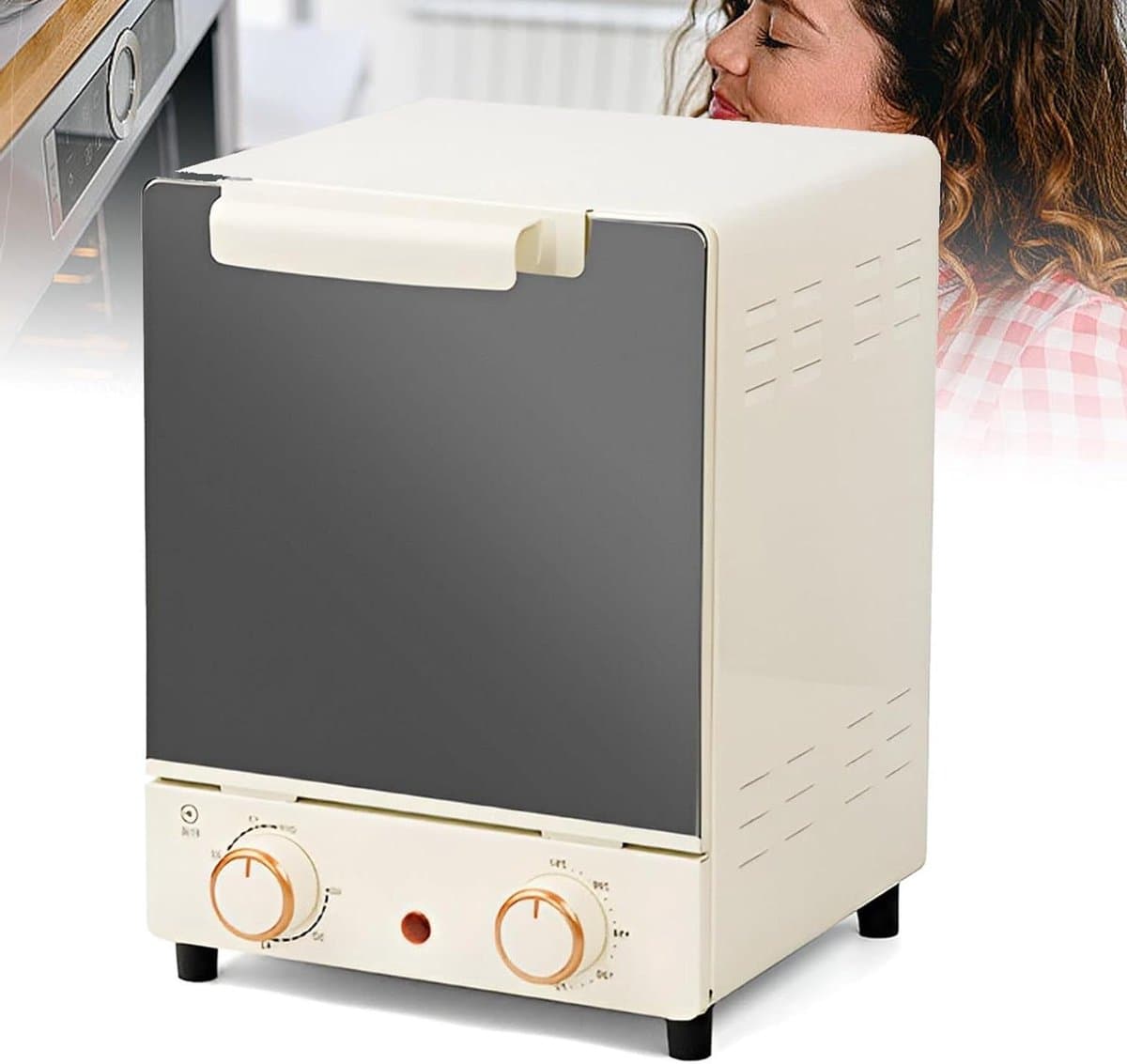 Mini Oven - Luchtfriteuse Oven - Kleine Keuken - Verticaal Compact Design - 15 Liter - Wit — afbeelding 1