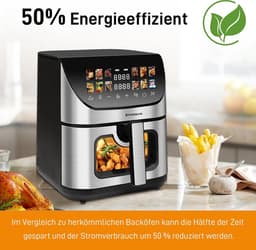 XXL Heteluchtfriteuse met Kijkvenster en LED-Display, 9 Liter — thumbnail 5
