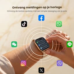 Avalue Smartwatch Dames & Heren - 1,8" AMOLED - Bluetooth Bellen - Hartslag & Bloedzuurstof - Slaaptracker - - Meerdere Sportmodi - Geschikt voor Android en iOS - Rose Gold en Wit — thumbnail 6