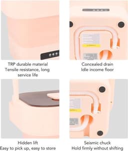 Mini Wasmachine 10 Liter - Automatische Centrifuge Functie - Grote Capaciteit - Opvouwbaar — thumbnail 2