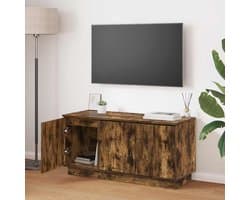 Tv-kast - Mediameubel Opbergkast - Woonkamer Organisatie - Geïntegreerde LED Verlichting - 100x38x49 cm - Gerookte Eik