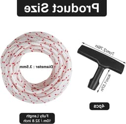 10 meter Grasmaaier Startkoord met 4 Handgrepen, Geschikt voor Grasmaaiers, Bosmaaiers en Kettingzagen — thumbnail 5