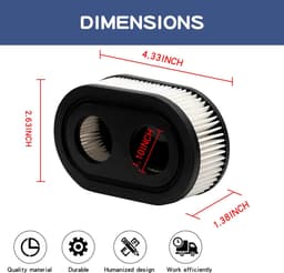 Dailygoods- Luchtfilter 2 Stuks - Grasmaaier Onderdelen - Hoogwaardig Kunststof - Ovale Luchtfilter - Duurzaam en Sterk - Verhoogt Motorlevensduur - Motorfilter — thumbnail 5