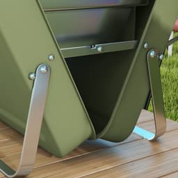 Tischgrill voor Houtskool, Opvouwbaar, 47x30x28 cm, RVS, Groen, voor Picknick en Tuin — thumbnail 2