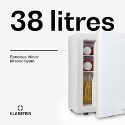 Klarstein Minibar mini-koelkast voor kamers, mini-koelkast voor drankjes, snacks & cosmetica, kleine , koelkast klein & stil, flexibele schappen, kleine skincare koelkast 5-22°C, 38L - 26 dB - voor Kantoor - Compact Vrijstaand — thumbnail 4