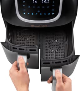 Dubbele Mand Airfryer - Heteluchtfriteuse Dubbel - Gezond Koken - Twee Aparte Manden - 8.5 Liter - Zwart — thumbnail 4