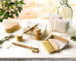 Tafelbezem en veegschep - Kruimelset - Snelle schoonmaak - Stijlvol design - 15.5 cm - Bruin wit — thumbnail 2