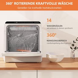 Compacte Vaatwasser - Mini Afwasmachine - Kleine Keukens - Ingebouwde Tank - 42x45 cm - Wit — thumbnail 4