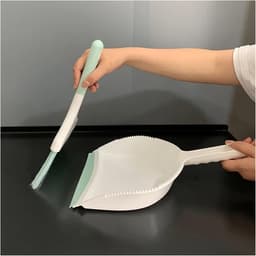 Stoffer en blik set - Mini bezem schep - Aanrecht reinigen - Ergonomisch handvat - Compact formaat - Blauw — thumbnail 3