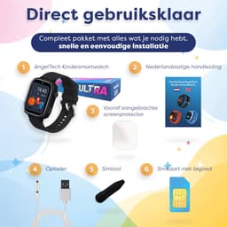 AngelTech Ultra GPS Horloge Kind Met Simkaart 4G – SOS knop – Smartwatch Kinderen – Whatsapp - HD Camera en Videobellen – Smartwatch Kind – GPS Tracker Kind – Smartwatch Kids - Elke polsmaat - Zwart — thumbnail 12