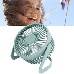 aladdien - USB Bureauventilator - Stil - Lichtblauw - Compact - Drukbestendig - Voor Thuis en Kantoor - Ventilator met Verlengde Kabel — thumbnail 2