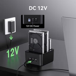 Harde Schijf Docking Station - Externe Opslag Harddisk Behuizing - Data Beheer - Ondersteunt 3 Schijven — thumbnail 2