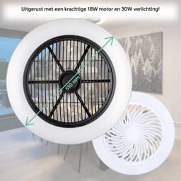 Proventa 3D Air Plafondventilator met verlichting 50 cm - Verspreidt lucht over hele kamer - Plafondlampen met Ventilator & Lamp - Met afstandsbediening - Ventilatorlamp - Ventilatoren plafond - Plafonventilator — thumbnail 3