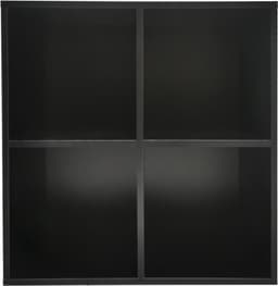 VDD Vinyl - Platenspeler Meubel - Lp kast - Vinyl kast - Platenspeler kast - Lp meubel - Platen kast - Vinyl opberg systeem - Lp platen opbergkast - Opbergen lp vinyl platen - Vinyl opbergkas - Vinyl houder - 4 open vakken - 70 x 70 x 34 cm - Zwart — thumbnail 3