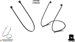 Bob Online ™ - 2 Stuks – Zwart – Hoofdtelefoon Oordopjes Lanyard – Draadloze Oordopjes Lanyard - Anti-verloren Hoofdtelefoon (AirPods) Touw – Siliconen Oortelefoon Neck Touw – Oortelefoon Touw Houder – 2 Pieces - Silicone Strap for Wireless Earphones — thumbnail 1