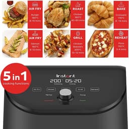 Instant Vortex Slim 5,7L airfryer (zwart) | 20% smaller | superstil met QuickMark | verlengde mand | anti-aanbaklaag | vaatwasmachcinebestendig — thumbnail 6