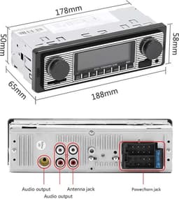 1-Din Autoradio | Bluetooth & USB | Klassiek — thumbnail 4