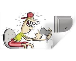 Muurstickers - Sticker Folie - Gamer - Televisie - Console - 80x40 cm - Plakfolie - Muurstickers Kinderkamer - Zelfklevend Behang - Zelfklevend behangpapier - Stickerfolie