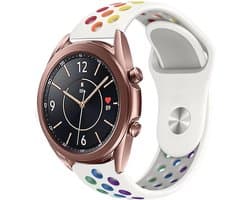 Strap-it Smartwatch bandje sport - geschikt voor Samsung Galaxy Watch 3 41mm / Galaxy Watch 1 42mm / Galaxy Watch Active & Active2 40mm & 44mm / Gear Sport - wit/kleurrijk