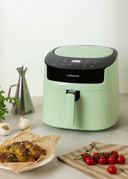 CREATE Fryer Air Pro Large Enkel 6,2 l Vrijstaand 1800 W Heteluchtfriteuse Zwart, Lichtgroen — thumbnail 6