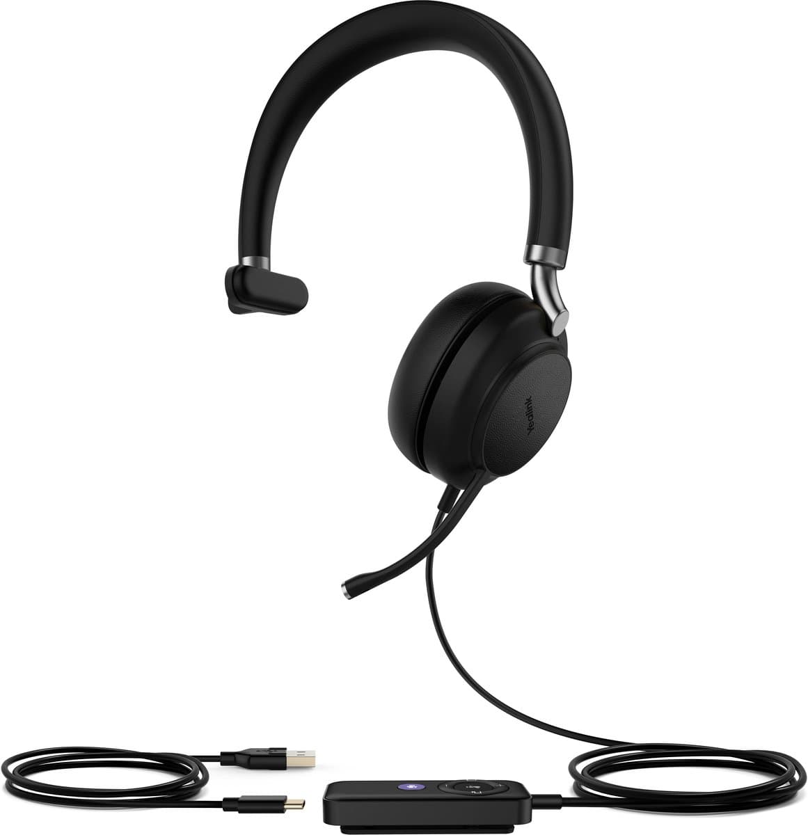 Yealink UH38 Mono Teams Headset Bedraad en draadloos Hoofdband Kantoor/callcenter Bluetooth Zwart — afbeelding 1