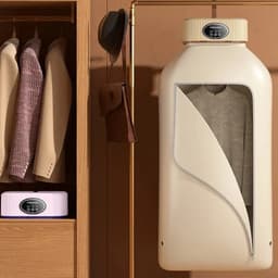 Elektrische Wasdroger - Smart Droogrek - Hangende Kleding Droger - Droger Voor Kledingkast - Warme Lucht Droger - 41 x 41 x 125cm - Klein Opbergen - Khaki — thumbnail 4