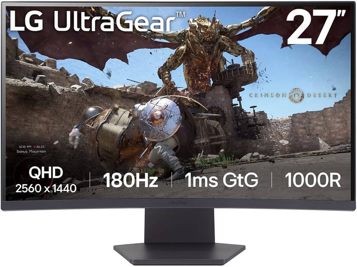 LG UltraGear 27GS60QC-B - QHD Curved Gaming monitor - 180hz - 27 inch — afbeelding 1