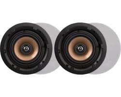 Artsound HPRO525 5,25 inch inbouw/plafond luidsprekers 10-100 Watt, voor thuis, badkamer, keuken, kantoor, HiFi, met draaibare tweeter, alu conus, sjabloon voor installatie, rond, 200x80mm, <50m²