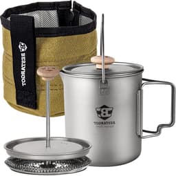 Bestargot Titanium Camping French Press Koffiepot - 750 ml - Licht en Draagbaar - Grote Capaciteit - Outdoor Kampeerservies — thumbnail 1