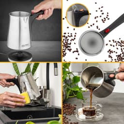 TZS First Austria Turkse Koffiemachine - Turkse Koffieapparaat - 350ml - Turkish Coffee Maker - 800W - RVS — thumbnail 3