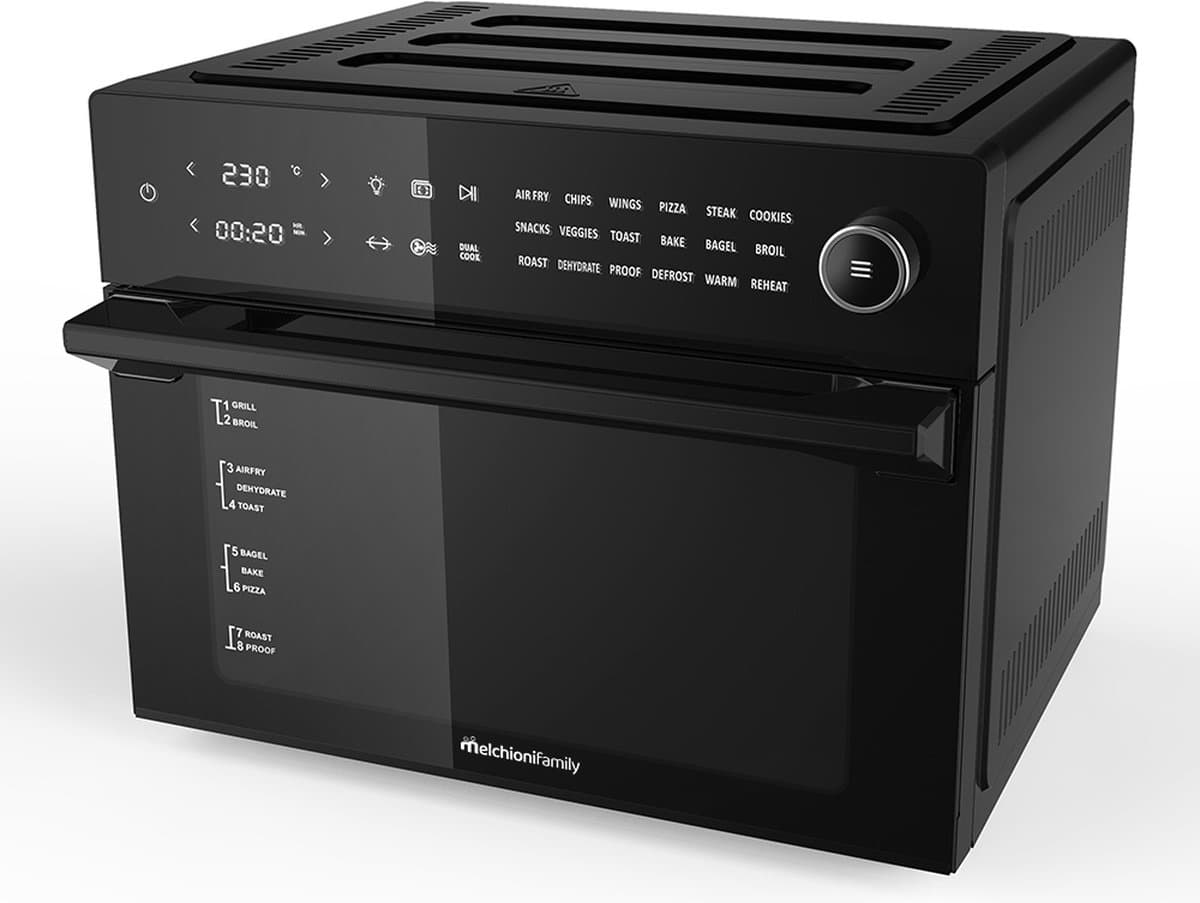 Melchioni 118340032 friteuse Enkel 30 L Onafhankelijk 1800 W Heteluchtfriteuse Zwart — afbeelding 1