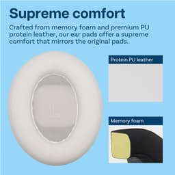 MMOBIEL Vervangende Oorkussens Geschikt voor Bose QuietComfort Ultra Wireless Noise Cancelling Hoofdtelefoons – Memory Foam en Protein PU Koptelefoon Oorkussens - Noise Isolation Earpads – Wit — thumbnail 4