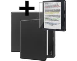 Hoes Geschikt voor Kobo Libra Colour - E-reader Bescherm Hoesje Case Sleep Cover Met Screenprotector - Hoes Geschikt voor Kobo Libra Colour Hoesje - Zwart
