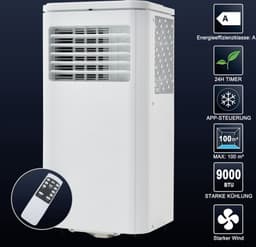Mobiele airconditioner 9000 BTU/u, 2,5 kW. Luchtontvochtiger, met afzuigfunctie, afstandsbediening/APP-bediening/3 bedrijfsmodi/voor ruimtes tot 100 m³, 24-uurs timer. Energie-efficiëntieklasse A — thumbnail 7