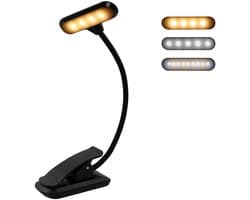 NBAP® Leeslampje voor Boek - Loeplamp voor in Bed - Lamp met Klem - Zwart