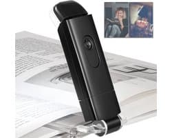 NBAP®Leeslampje voor Boek - Loeplamp voor in Bed - Lamp met Klem - Zwart