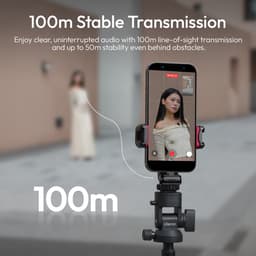 Ulanzi A200 Mini Mic Draadloze Microfoonset - Voor Smartphone & Tablet met USB-C - Met 2 Zenders en Oplaadcase - Extra licht en compact ontwerp - Draadloze telefoon microfoon - Zwart — thumbnail 4