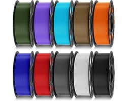 10 KG PLA Filament 1.75mm Bundel - 10 Kleuren 3D Printer Filament Spoelen