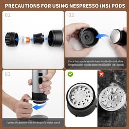 Drie-In-ééN Draagbare Koffiezetapparaat, Draagbare Koffiezetapparaat, Oplaadbare Koffiezetapparaat, Usb-Capsule Espressomachine (Paars) — thumbnail 5