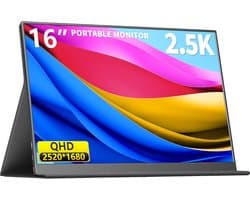 Draagbare Monitor - Extra Scherm - Productiviteit Verhogen - Hoge Resolutie Display - 15.6 Inch - Zwart