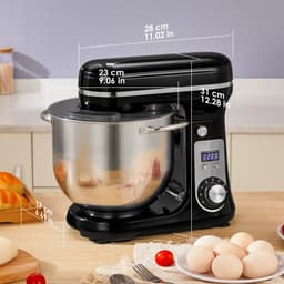 Vedder House - Keukenmachine - Zwart - 6 liter - 1200 Watt - Keukenmixer - 6 snelheden - Vaatwasserbestendig — thumbnail 4