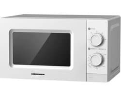 Heinner Vrijstaand Magnetron 20 L – Mechanische Bediening – 700 W – 6 Vermogensstanden – Timer – Ontdooifunctie – Wit