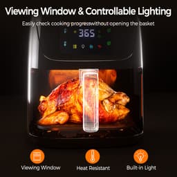 Jently air fryer - elektrische friteuse - anti-aanbakmand - familiegrootte - touch screen - 8 in 1 - 7 liter — thumbnail 4