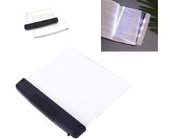 Boekenleeslamp met Vlak Paneel - Draagbare Platte Lamp voor Nachttelijk Lezen - Thuisgebruik als Studiehulpmiddel met Nachtzicht - Zwart Design (1 Stuks)