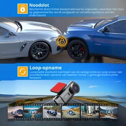 Zyrex® Dual Dashcam - Voor en Achter Camera – Auto Camera Met Nachtzicht – Zwart - 3cm x 6cm x 3cm — thumbnail 3