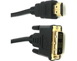 HDMI naar DVI kabel - Laptop naar monitor - 1 meter - HDMI to DVI cable - Beeldoverdracht - Geluidsoverdracht - Zwart - Jonyx