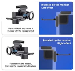 Hoofdtelefoonhouder / Headset Clip voor Monitor – Pc & Laptop - 360° Draaibare Headset Stand, Bureau Organizer, Gaming & Office Accessoire - Zwart — thumbnail 2